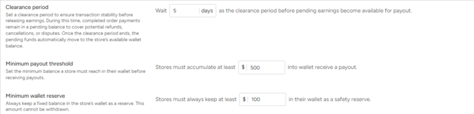Minimum earnings required for payout