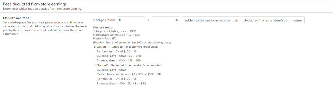 Marketplace Fee Management