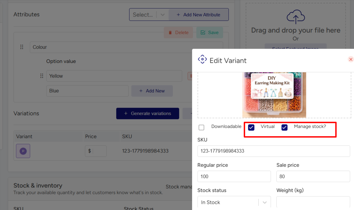 Variation pricing & stock control