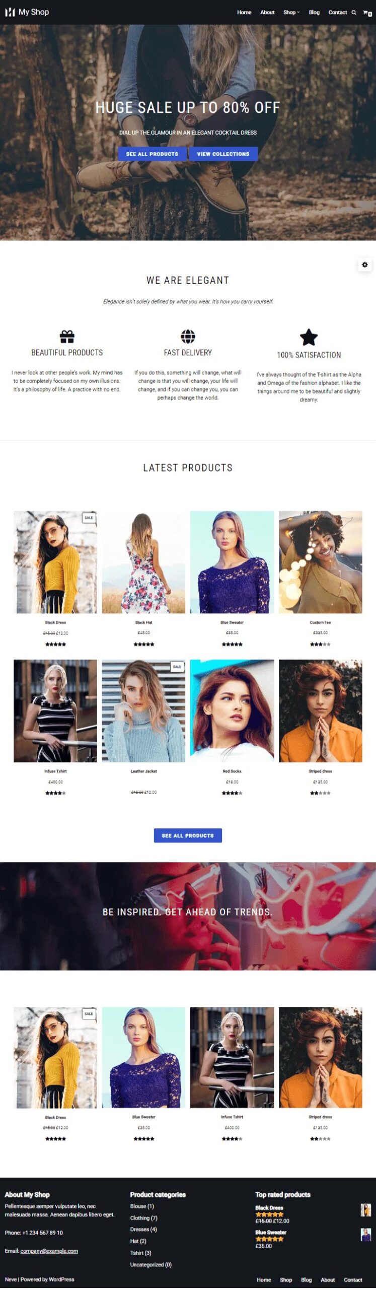 Neve WooCommerce theme screenshot 1